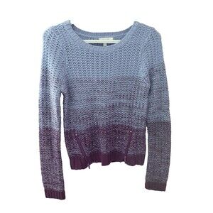 dELiA*s Purple Ombre Pullover Sweater Bottom Zip Size Medium